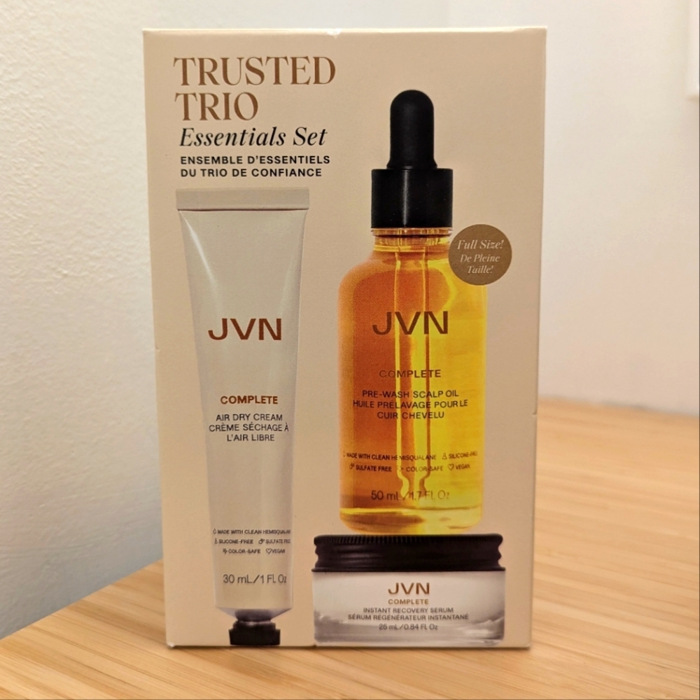 NEW in box - JVN Scalp & Hair Oil, Air Dry Cream and Recovery Serum Set